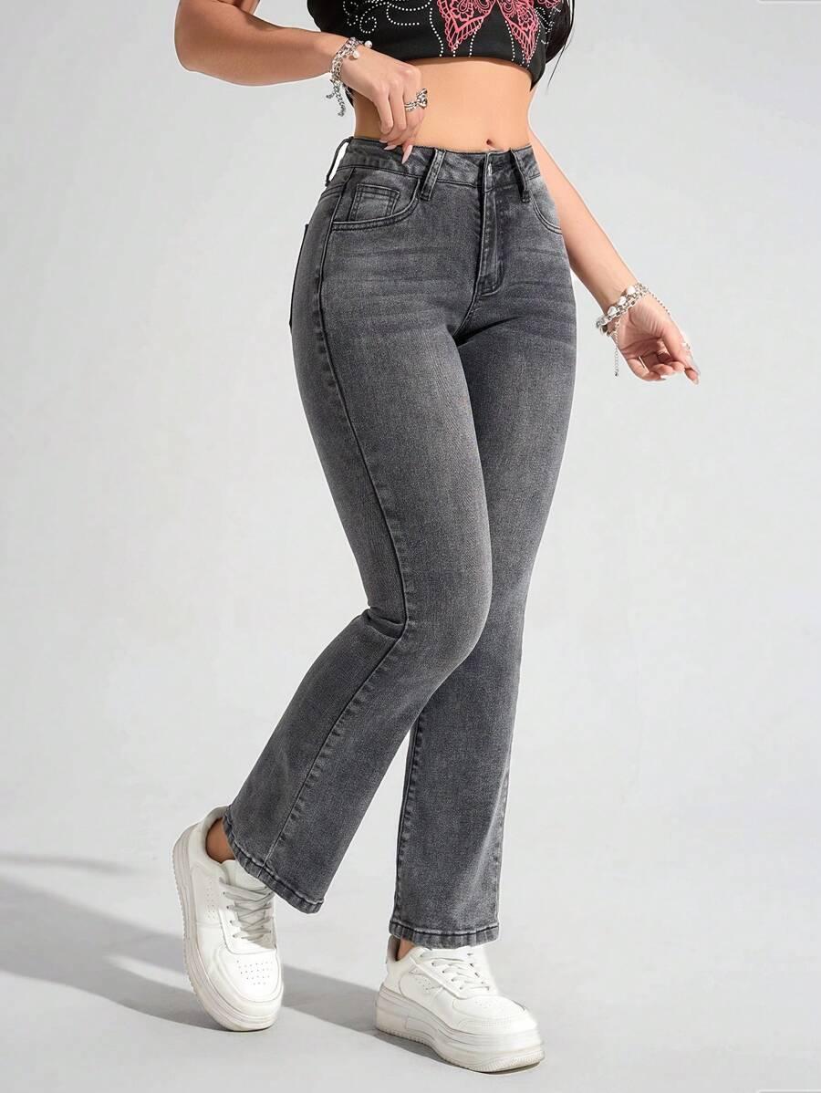 SZARE SPODNIE JEANS