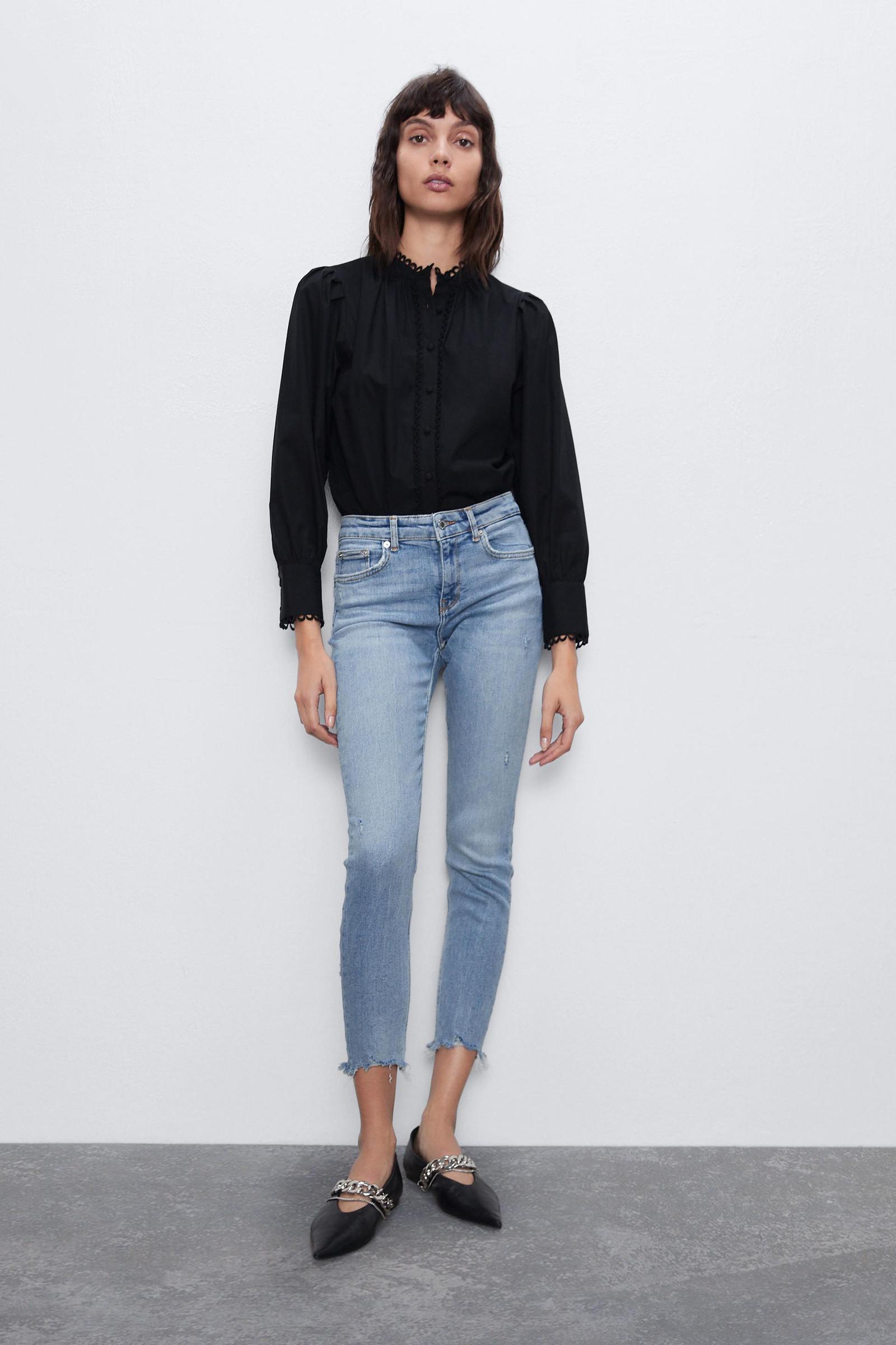 SPODNIE RURKI JEANS WYSOKI STAN