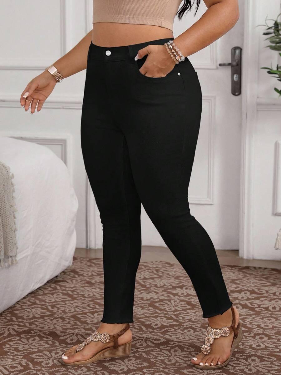 CZARNE SPODNIE JEANS