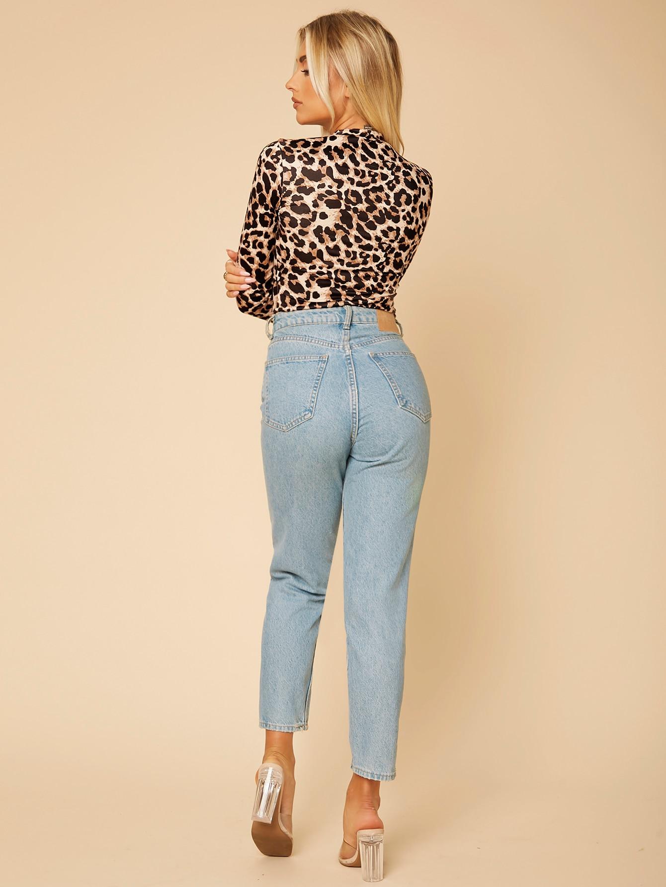 BLUZKA Z DŁUGIM RĘKAWEM ANIMAL PRINT