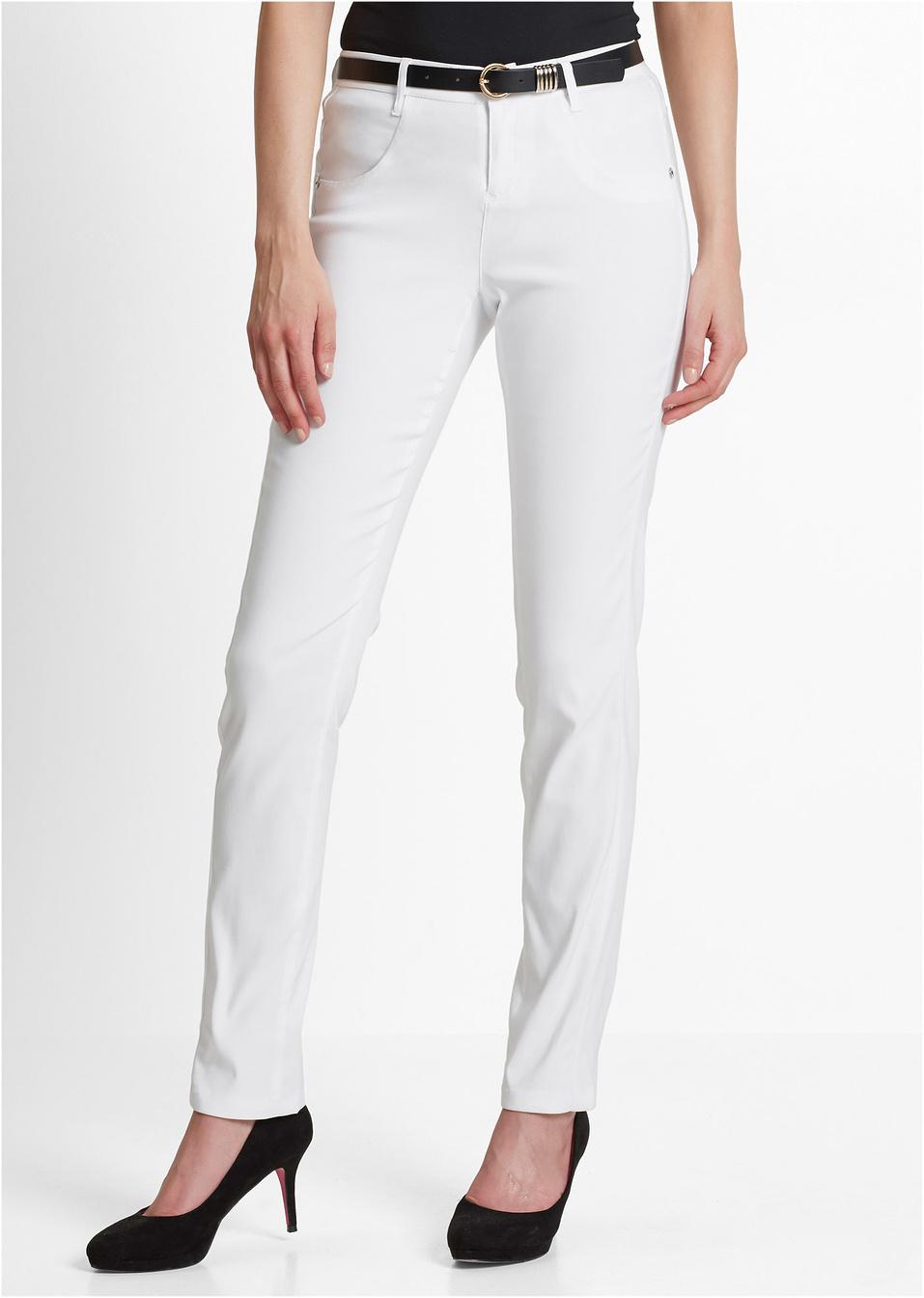ELASTYCZNE BIAŁE PROSTE SPODNIE JEANS