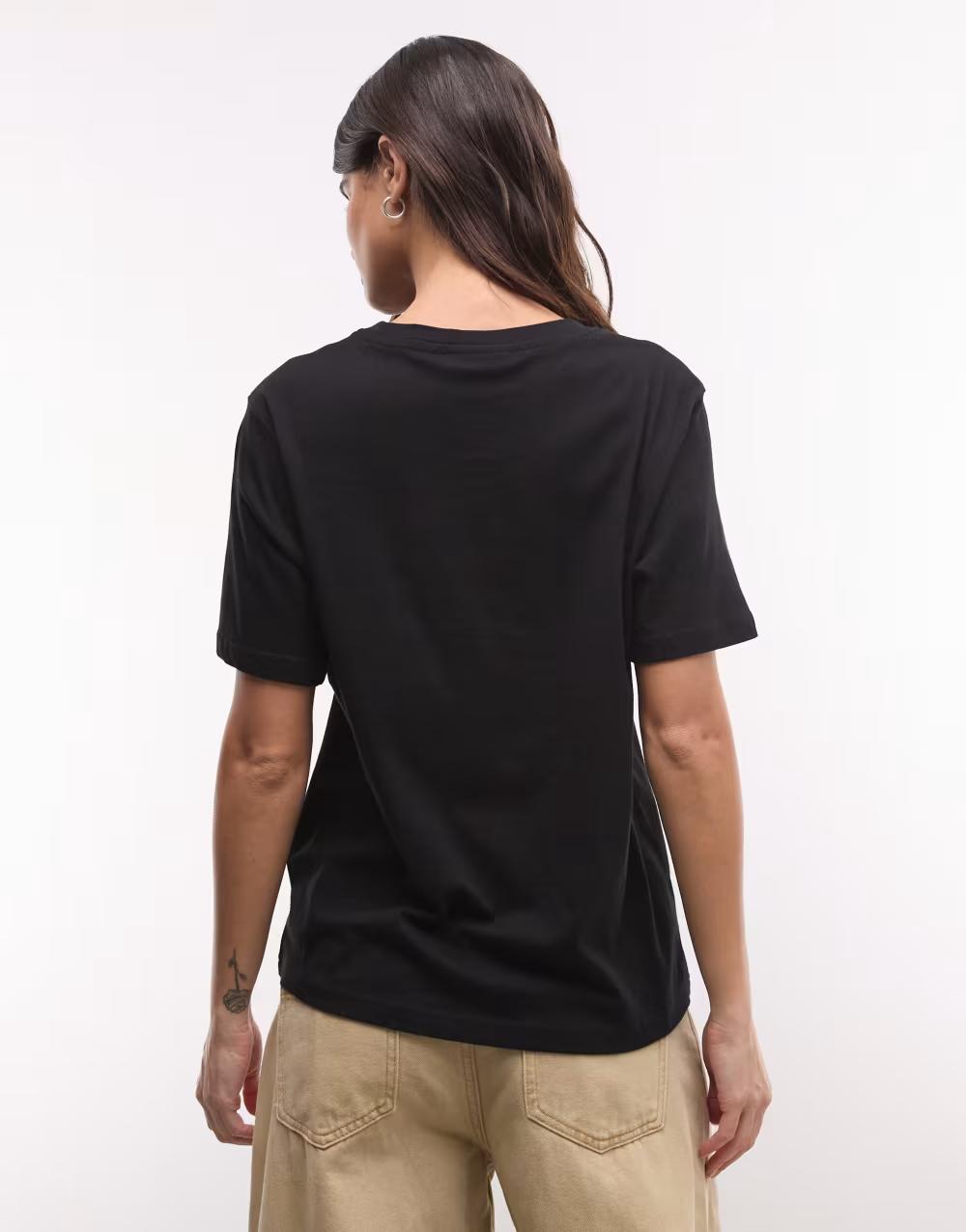 czarny bawełniany t-shirt krótki rękaw