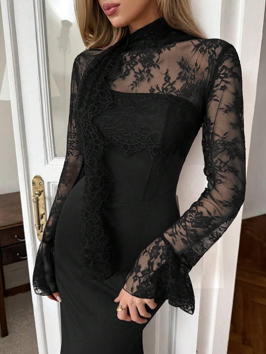 CZARNA MAXI SUKIENKA