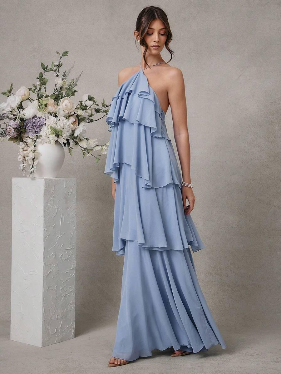 NIEBIESKA MAXI SUKIENKA 