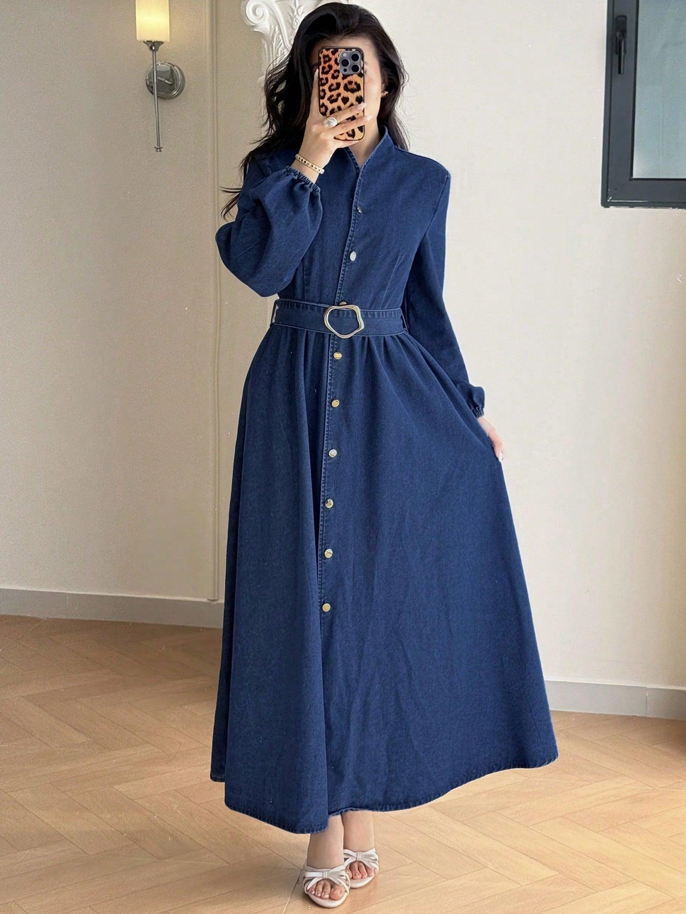 niebieska maxi sukienka