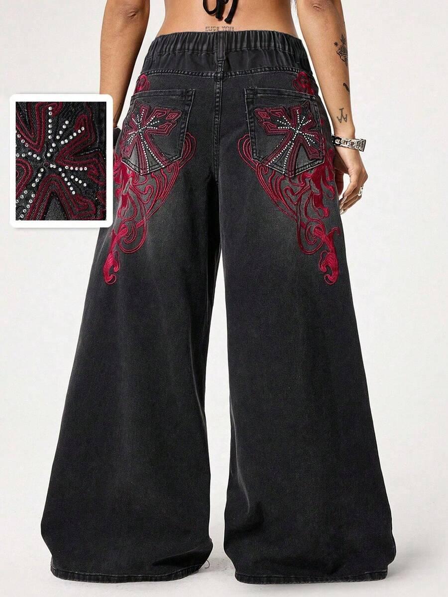CZARNE SPODNIE JEANS