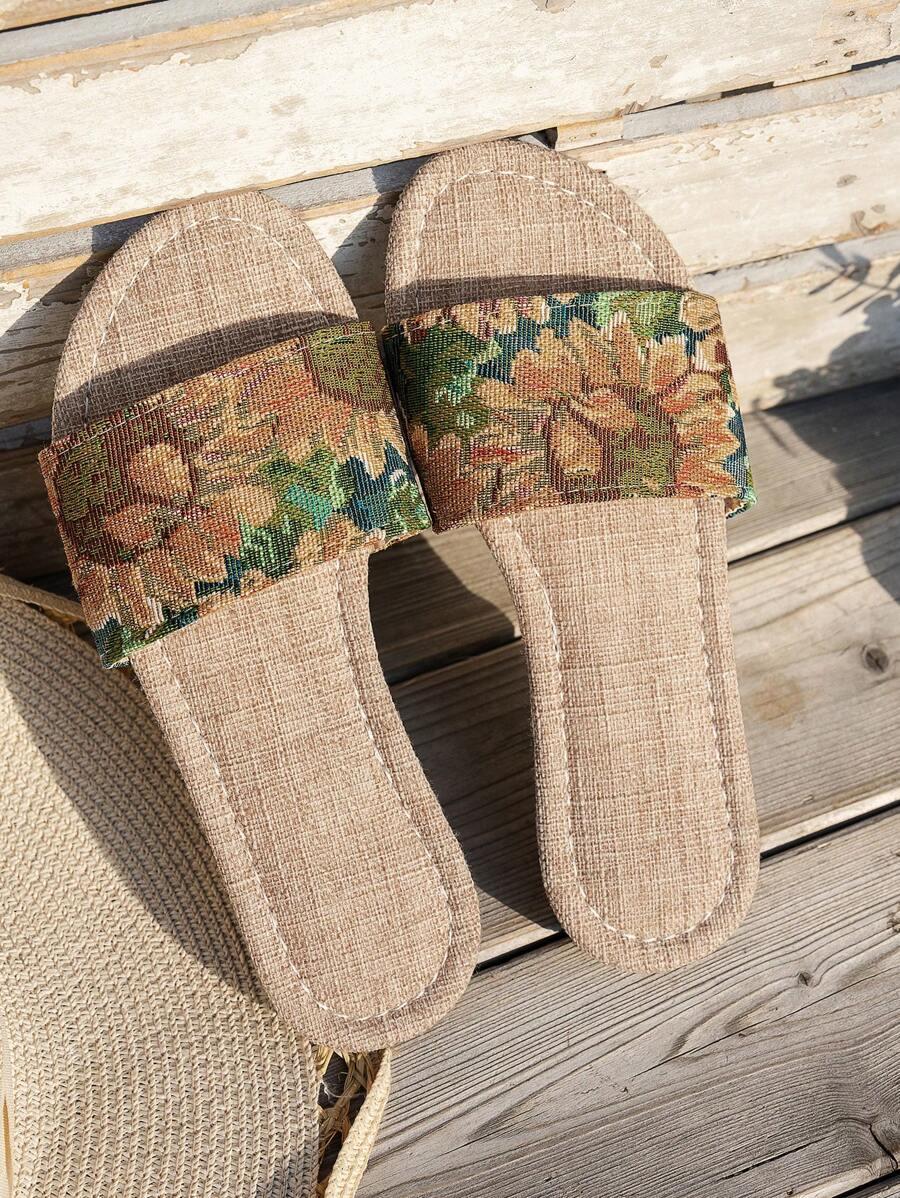 klapki kwiaty casual 