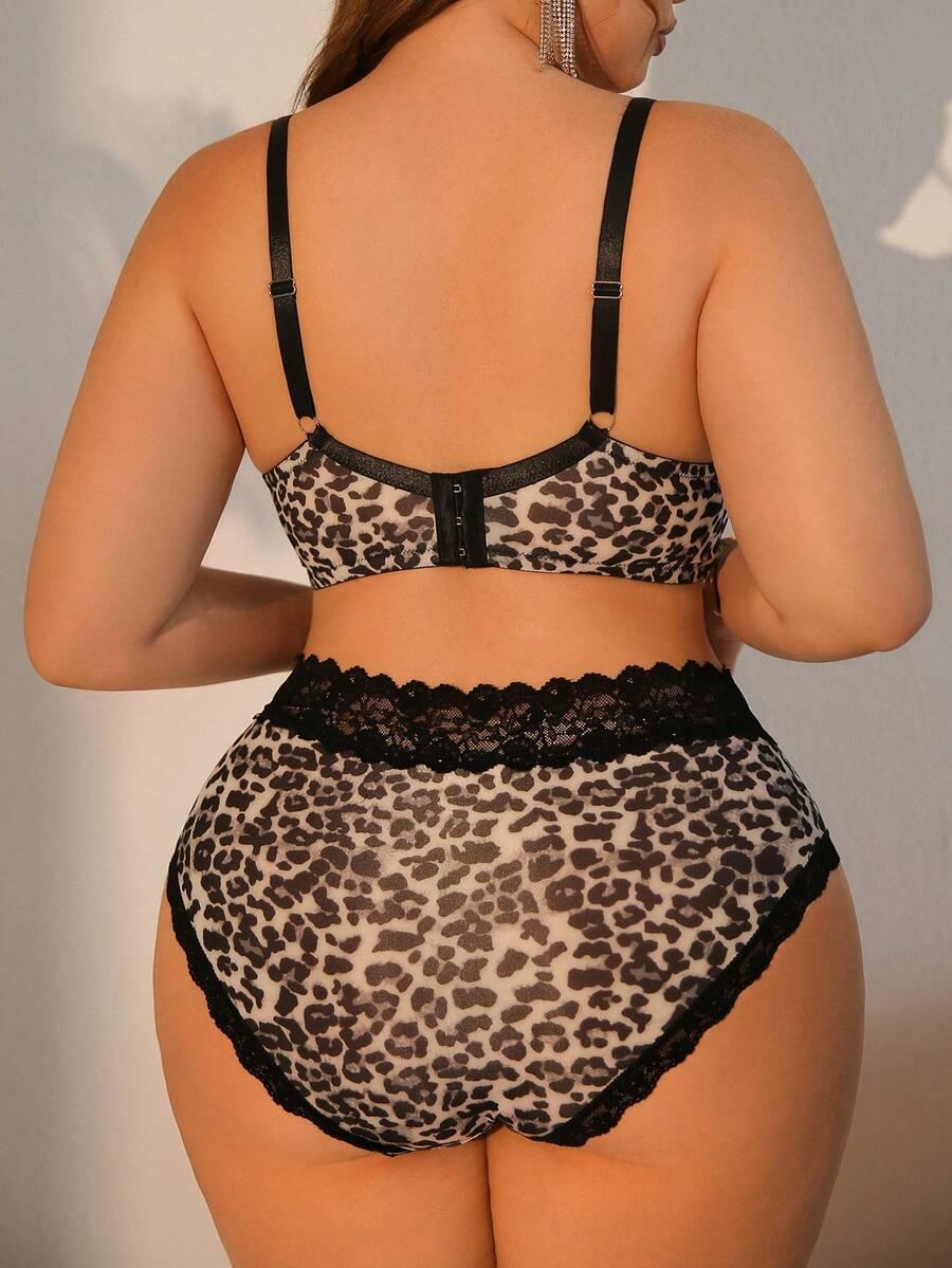 biustonosz majtki komplet animal print