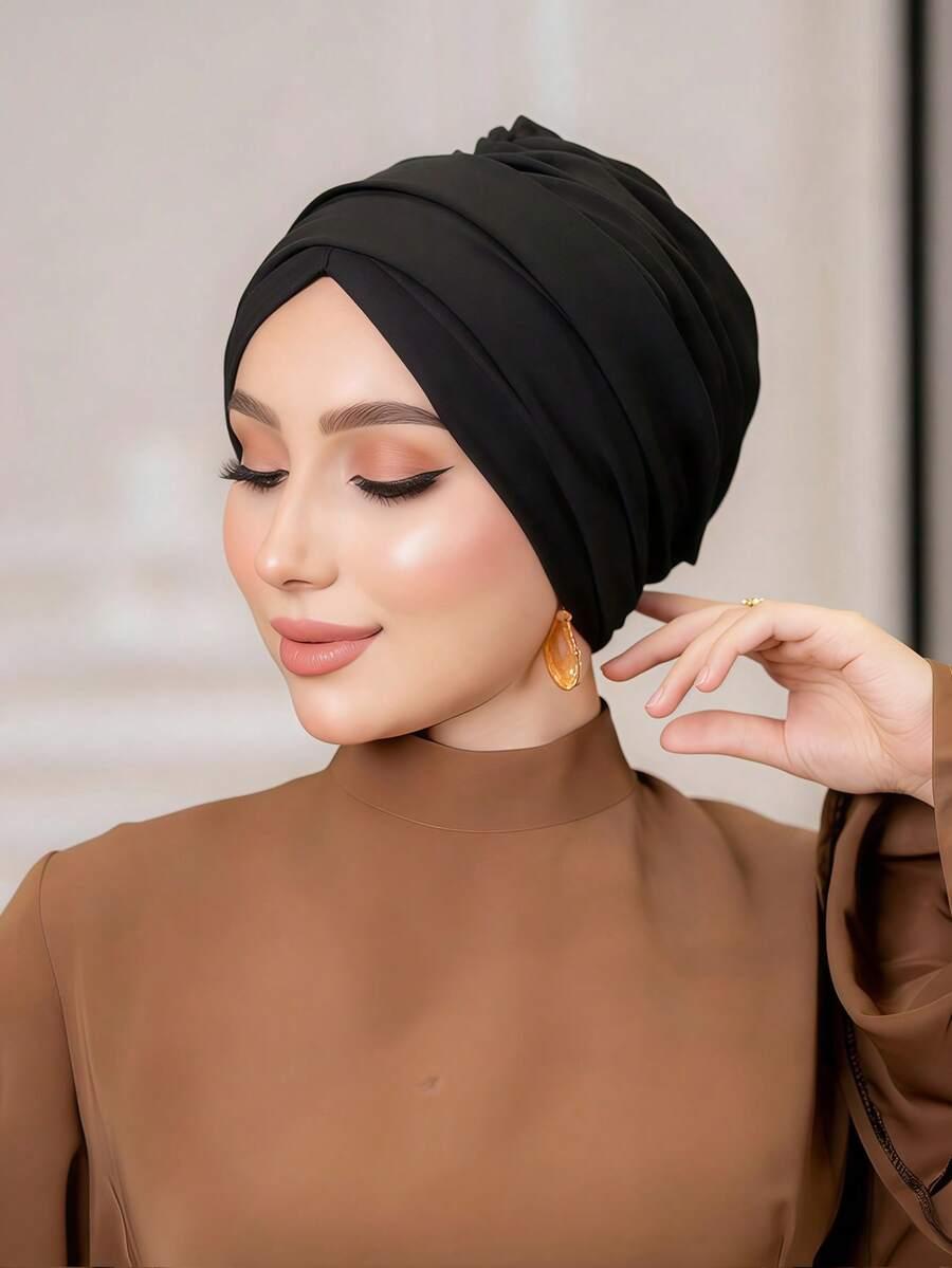 czarny turban na głowę