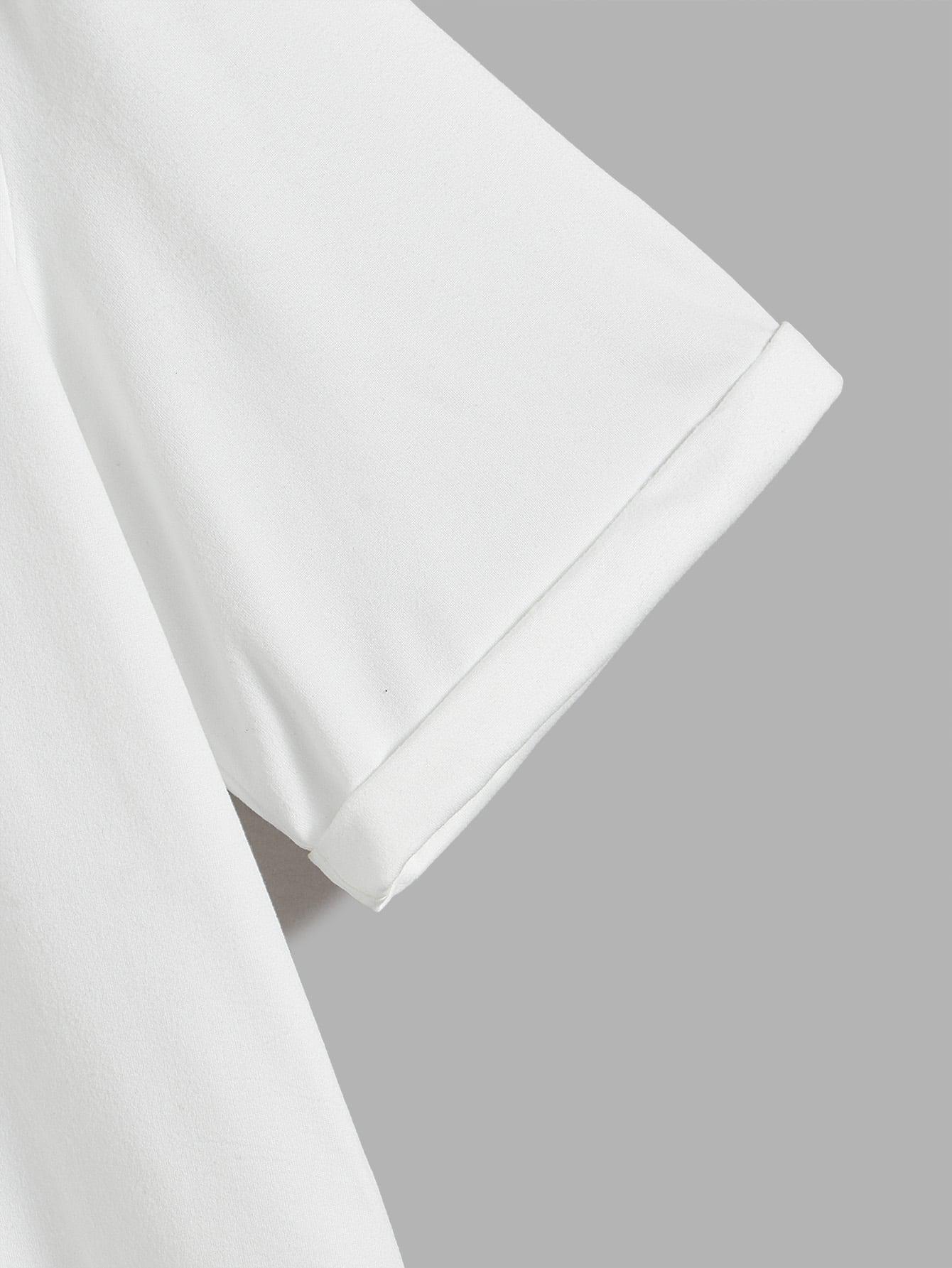 biały t-shirt okrągły dekolt
