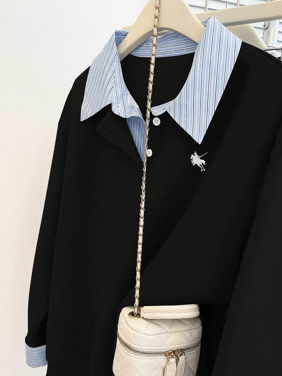 BLUZA ŁĄCZENIE KOŁNIERZYK