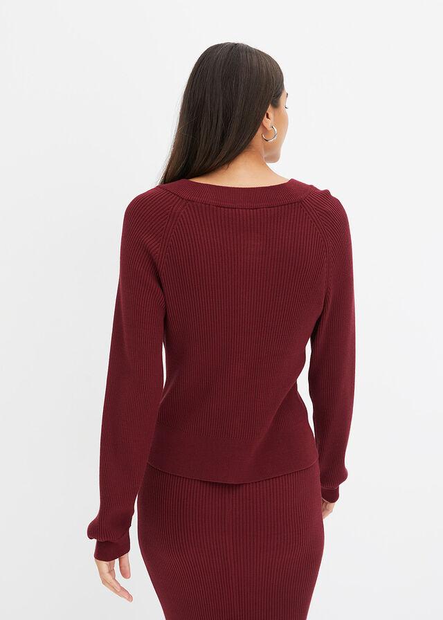 SWETER ROZPINANY W PRĄŻEK