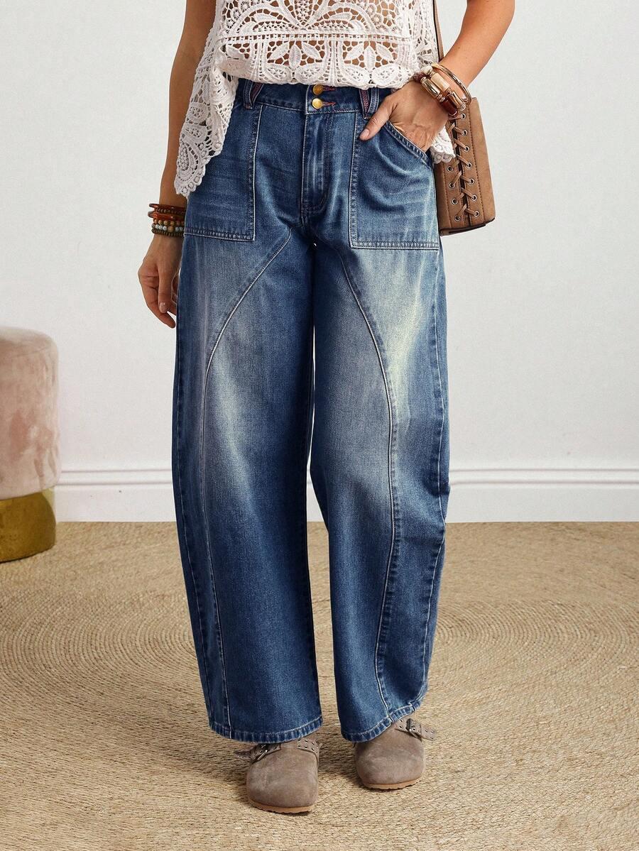 niebieskie spodnie jeans 