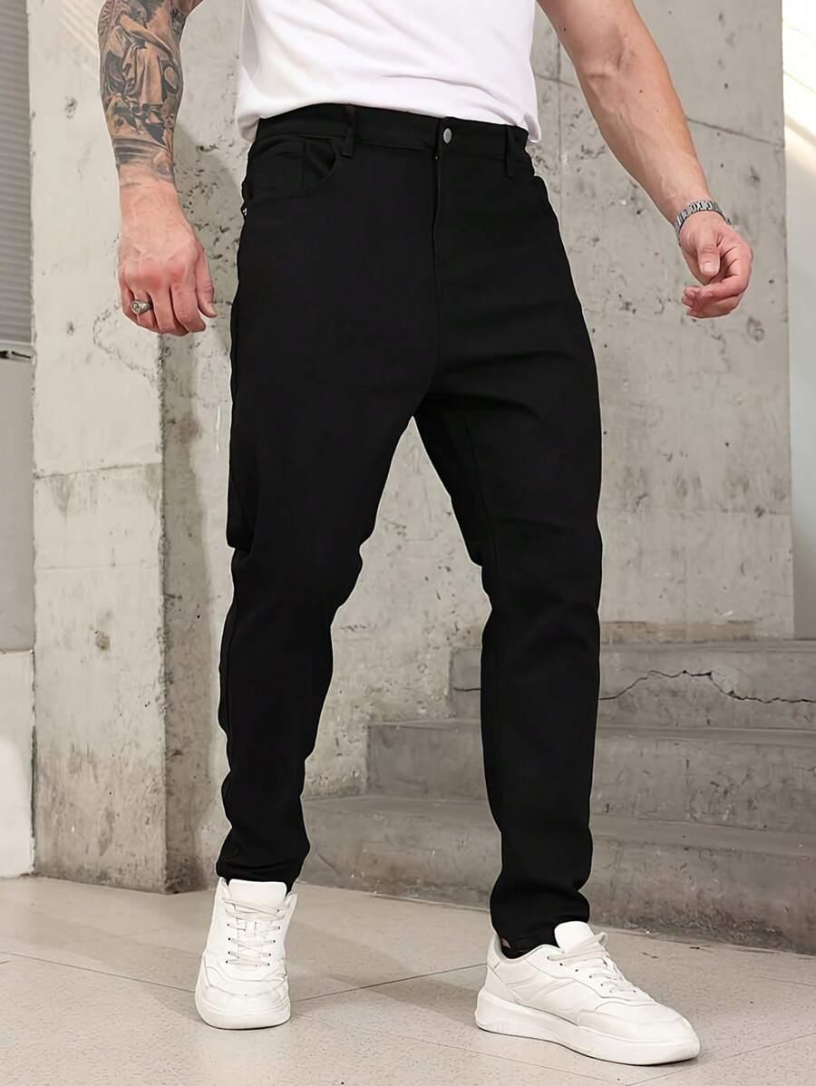 CZARNE SPODNIE JEANS