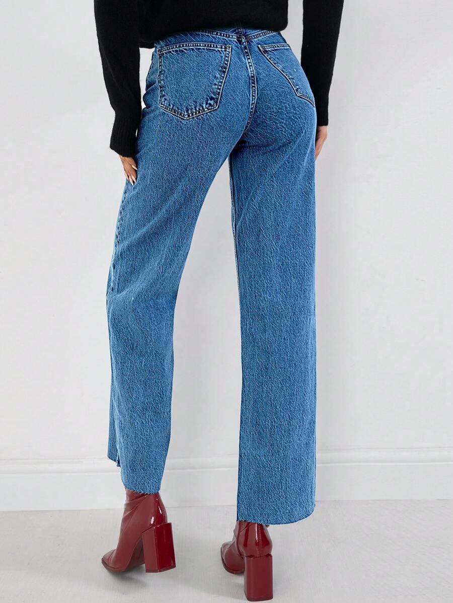 NIEBIESKIE SPODNIE JEANS HIGH WAIST