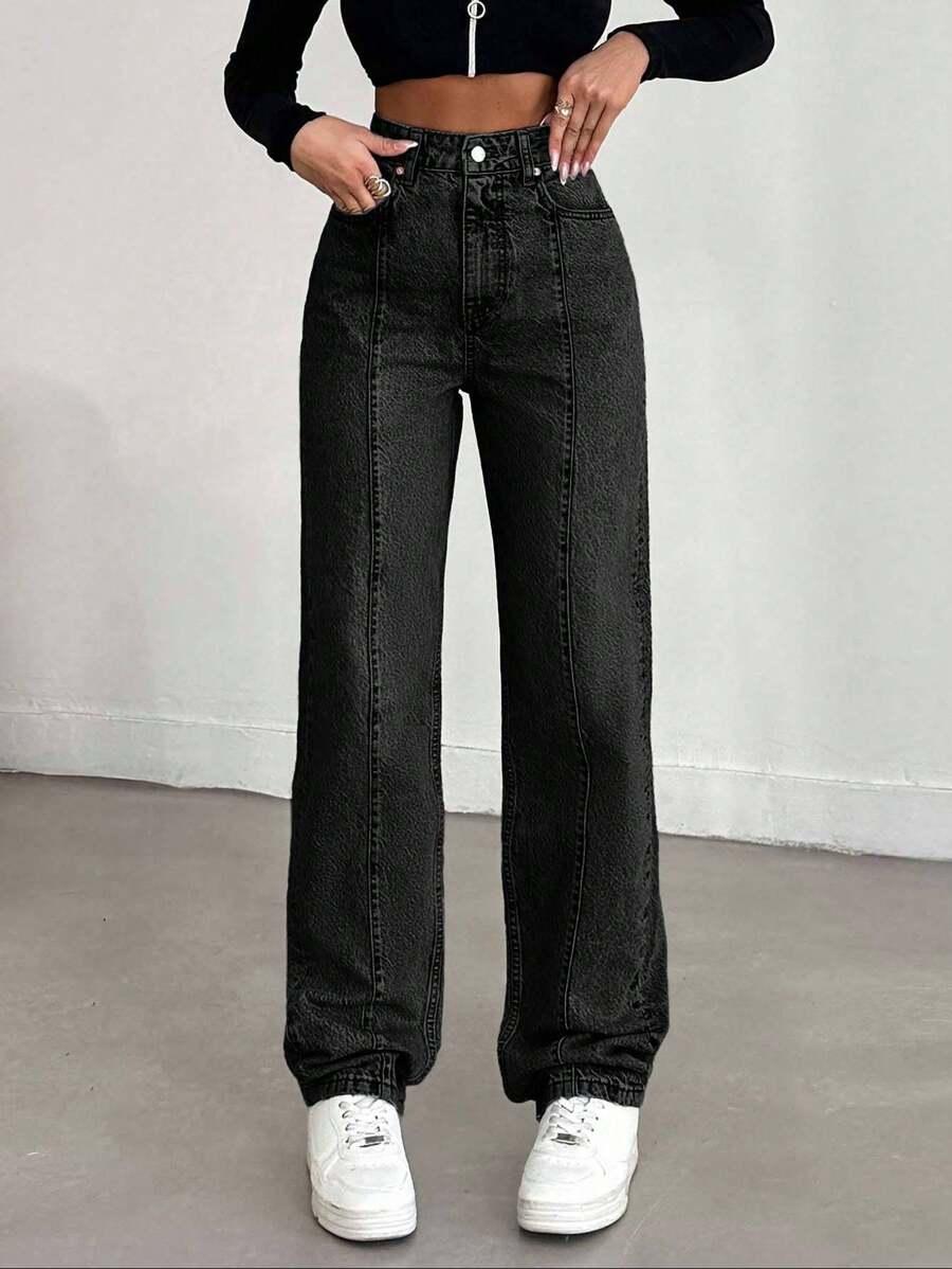 CZARNE SPODNIE JEANS