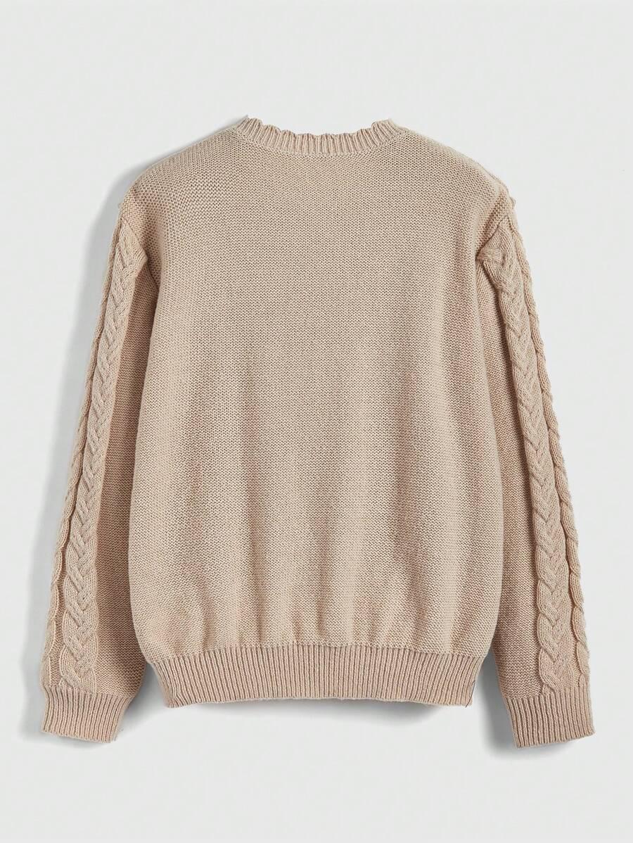 beżowy sweter zdobienie 