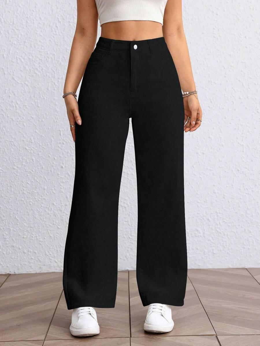 CZARNE SPODNIE JEANS
