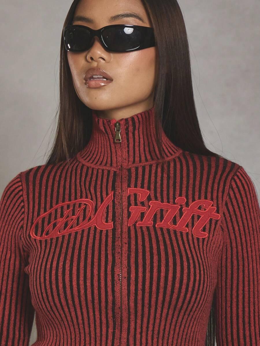 DZIANINOWY SWETER ZIP 