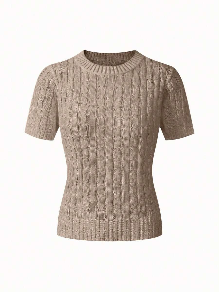 beżowy sweter krótki rękaw