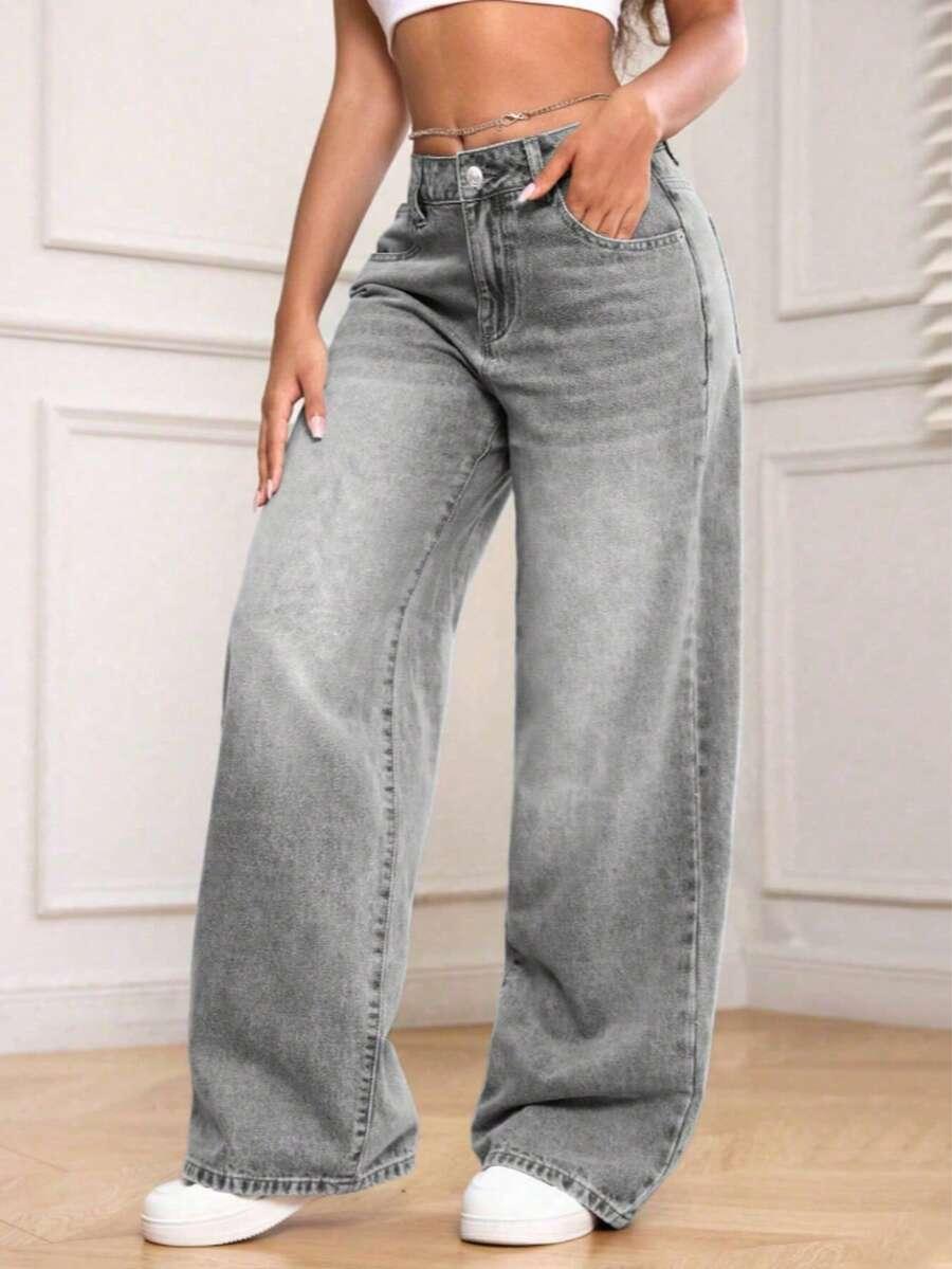 szare spodnie JEANS
