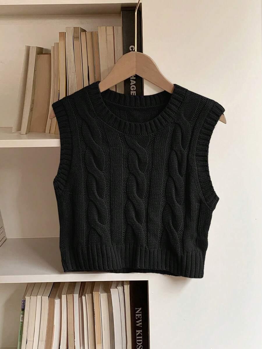 czarny dzianinowy top 