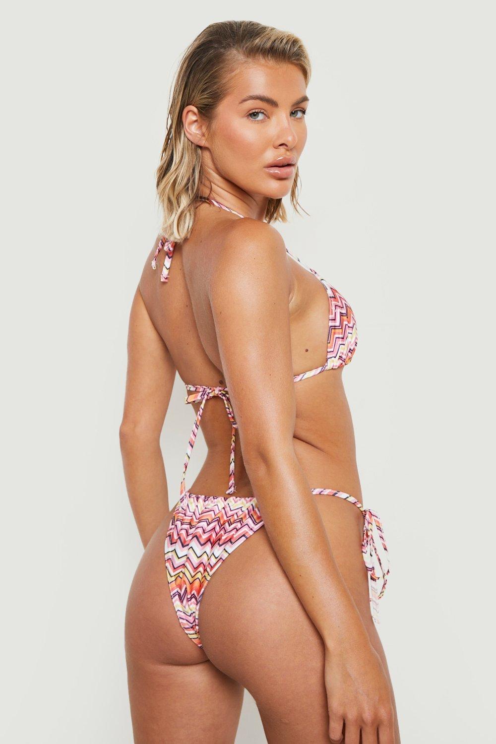 dół od bikini print wiązanie