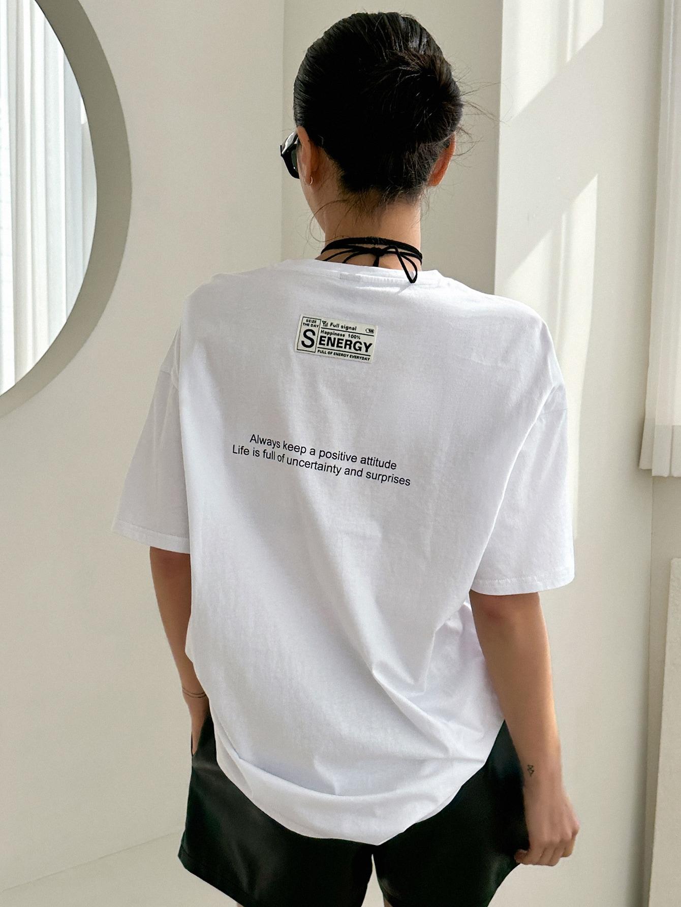BIAŁY T-SHIRT OKRĄGŁY DEKOLT