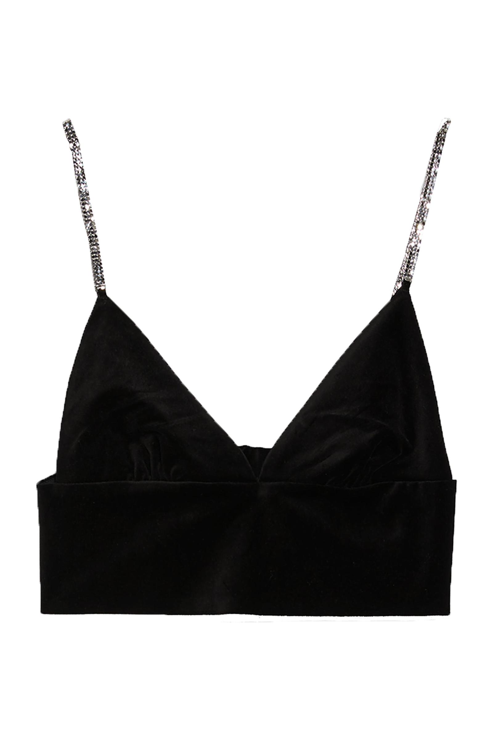 WELUROWY CROP TOP NA RAMIĄCZKACH