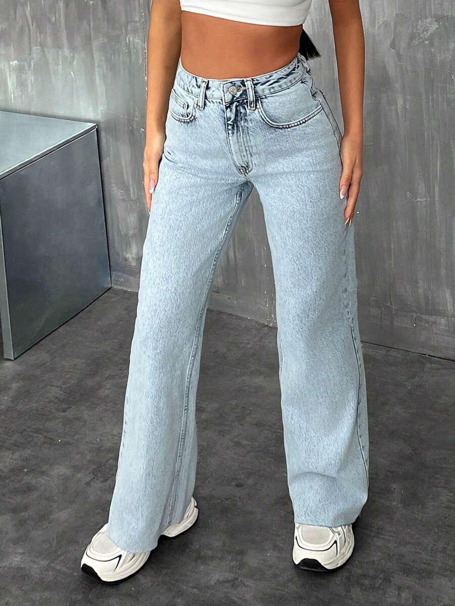NIEBIESKIE SPODNIE JEANS WYSOKI STAN 