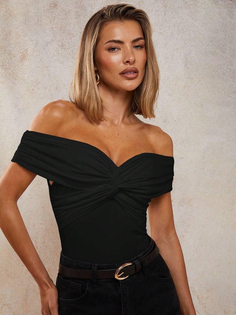 CZARNE BODY ODKRYTE RAMIONA