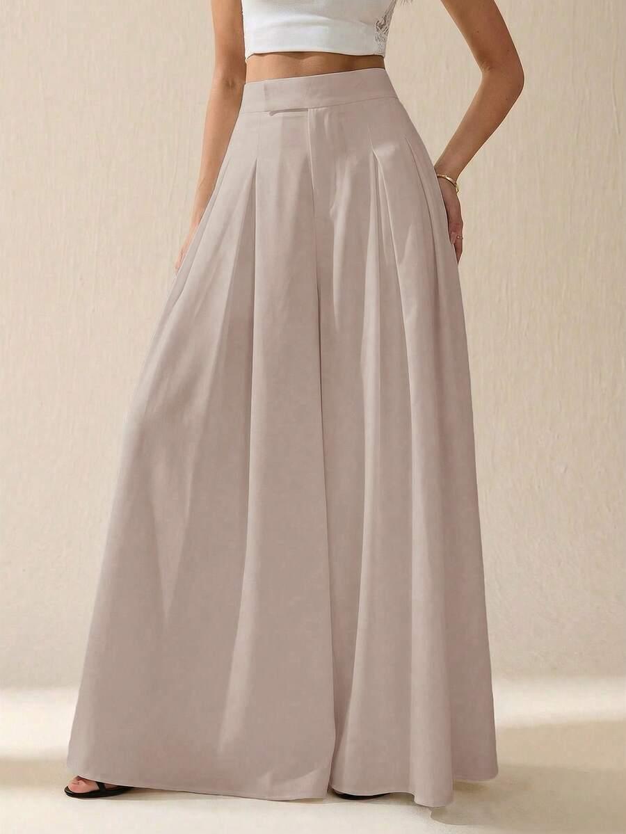 BEŻOWE SPODNIE WYSOKI STAN 
