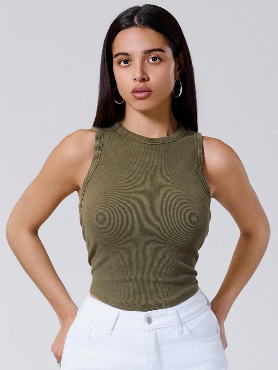 KHAKI TOP MARSZCZENIA