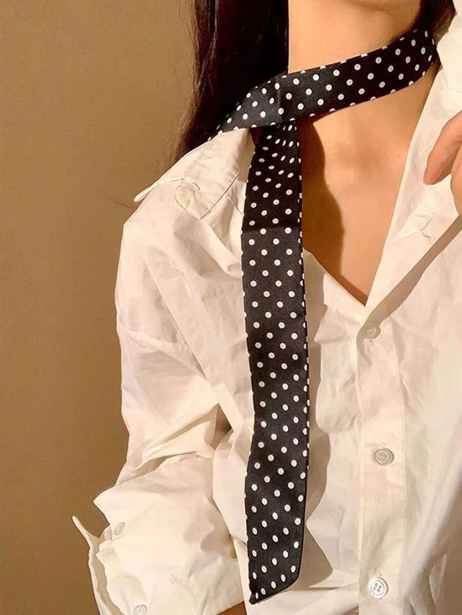 czarna apaszka kropki 