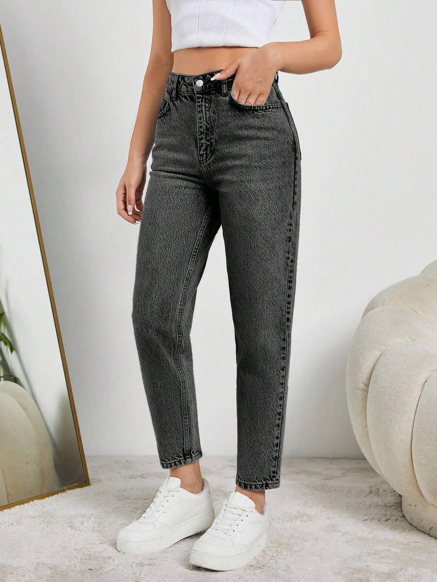 SZARE SPODNIE JEANS