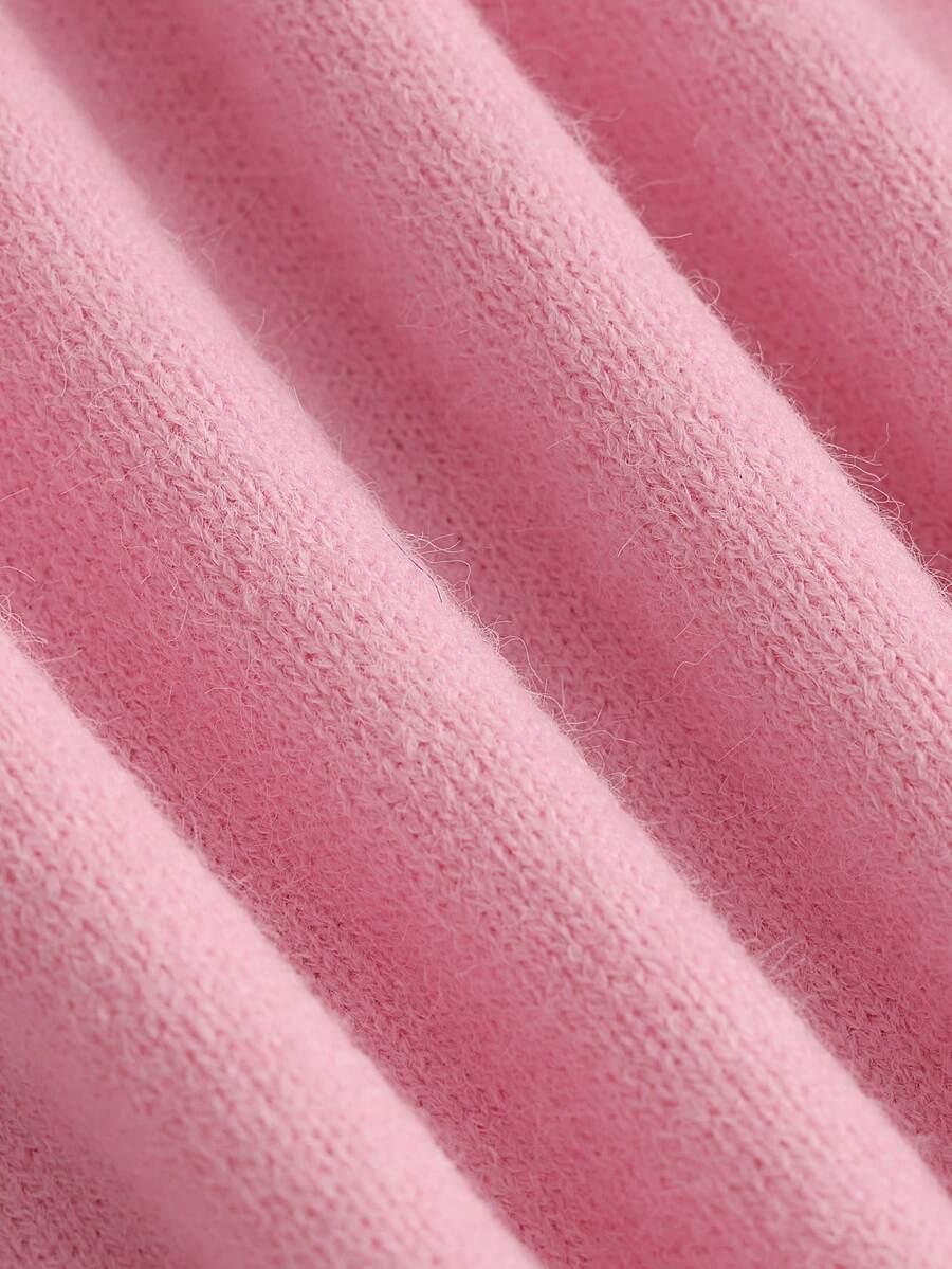 różowy sweter koronka 