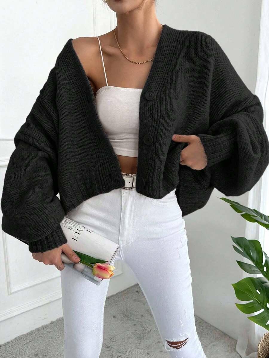 CZARNY SWETER KARDIGAN