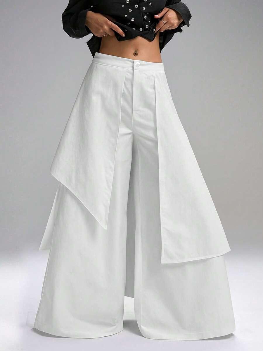 BIAŁE SPODNIE SZEROKIE NOGAWKI