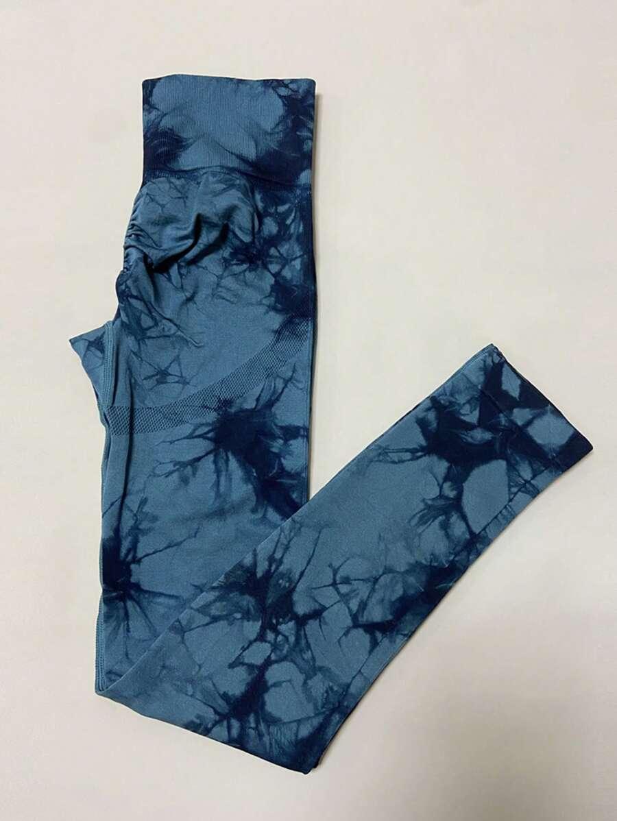 legginsy sportowe wzór tie dye