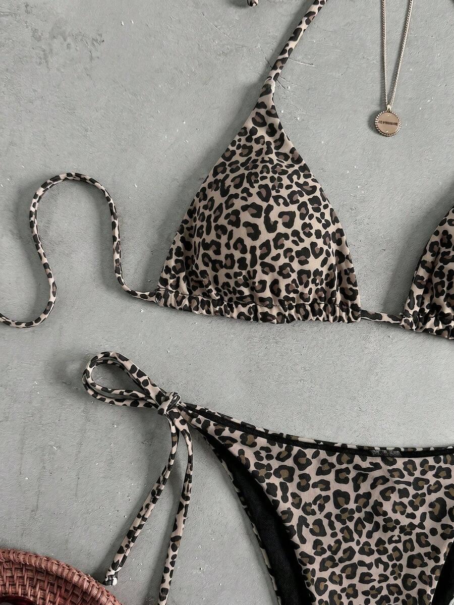 dwuczęściowy strój kąpielowy animal print