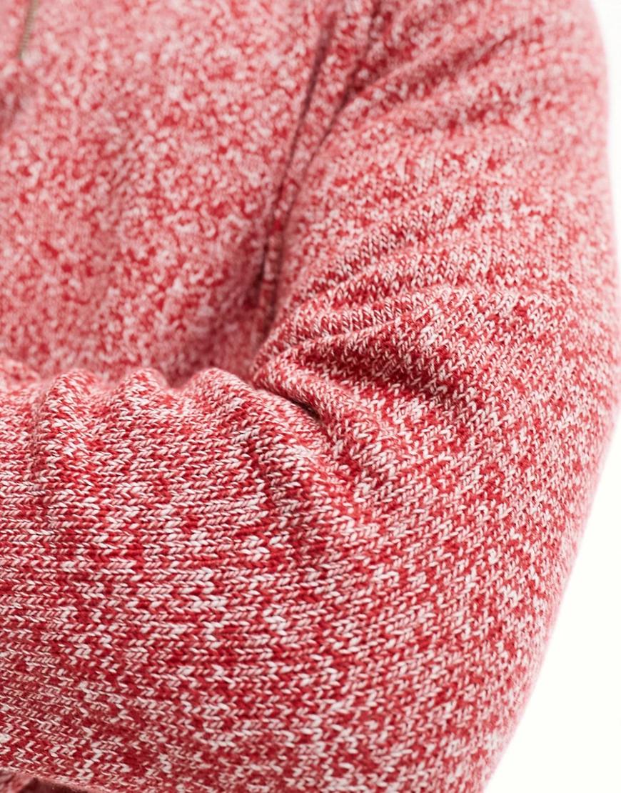 czerwony klasyczny sweter stójka zip