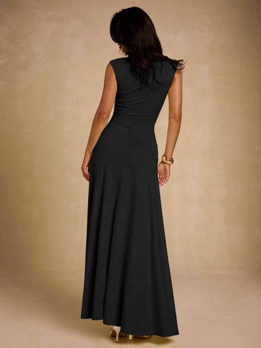 CZARNA SUKIENKA MAXI 