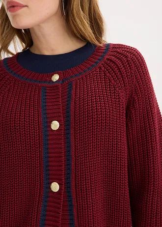 SWETER ROZPINANY W KONTRASTOWE PASKI