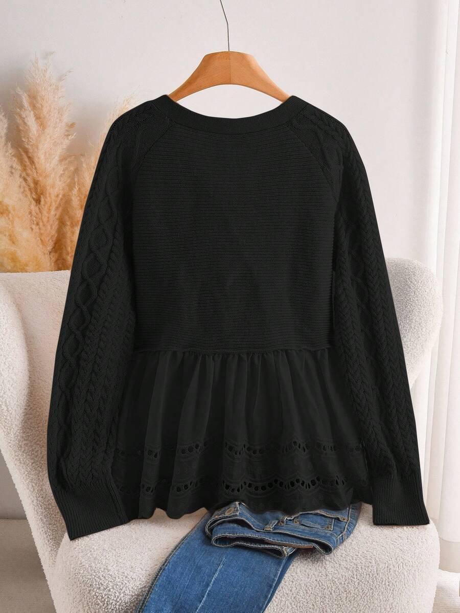 CZARNY SWETER GUZIKI 