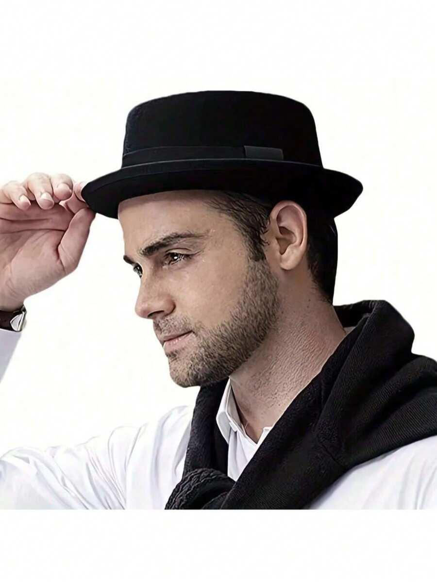 czarny klasyczny kapelusz