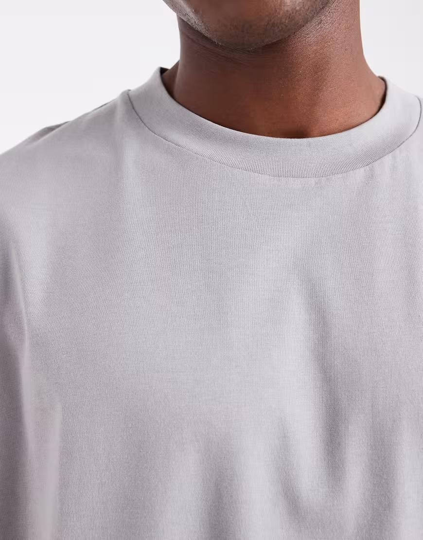 SZARY T-SHIRT OVERSIZE