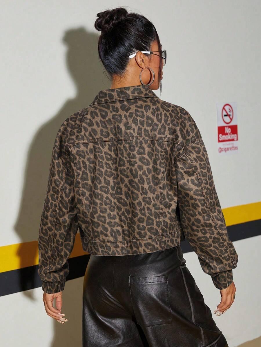 JEANSOWA KURTKA ANIMAL PRINT