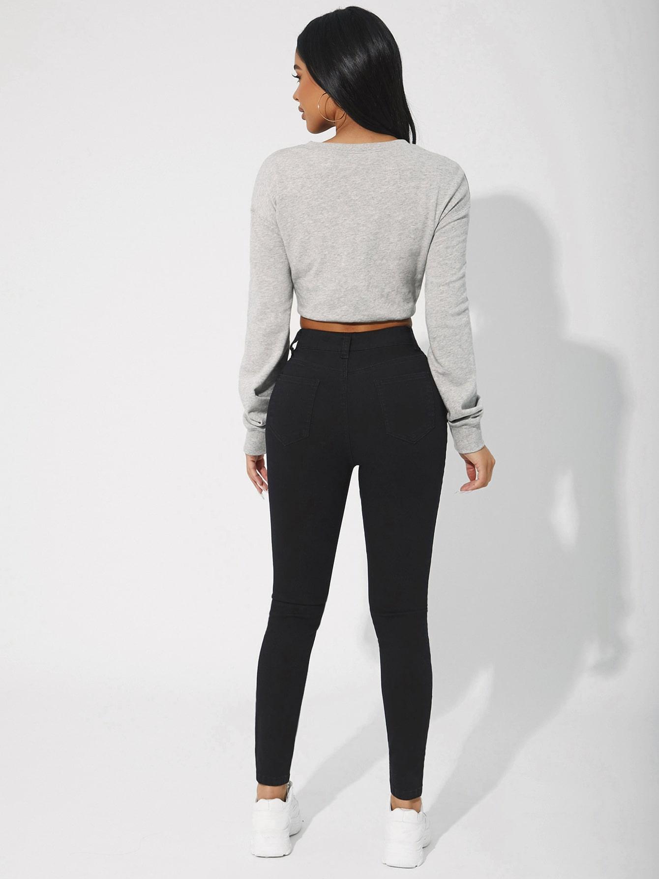 CZARNE SPODNIE JEANS
