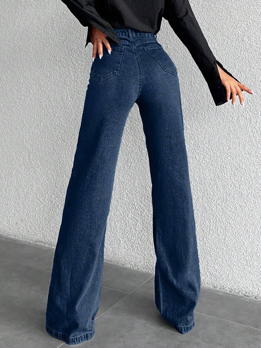 GRANATOWE SPODNIE JEANS