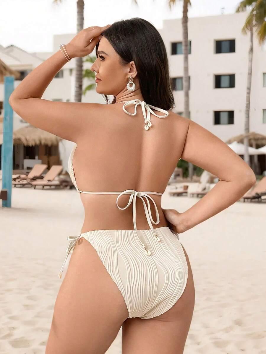Beżowy dół od bikini